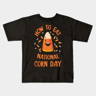 How To Eat Candy Corn,Halloween - National Candy Corn Day Kids T-Shirt